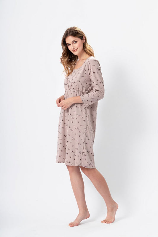  Koszulka nocna Koszula Nocna Model Majka 1385 Beige - M-Max 