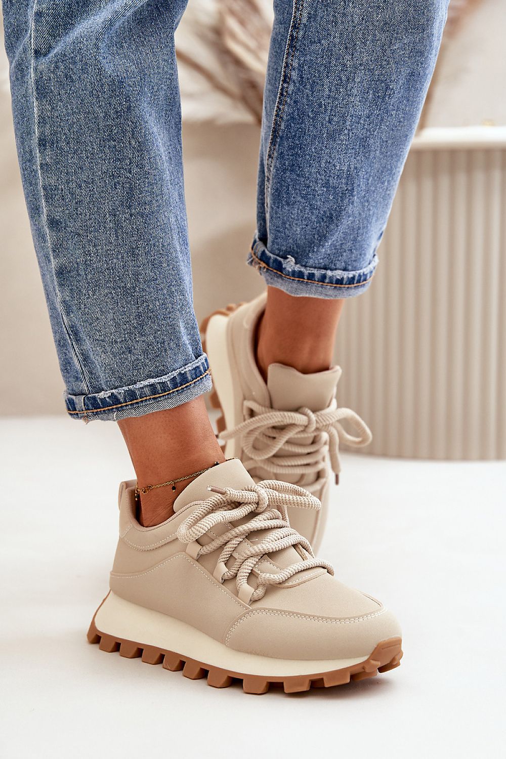   Buty Sportowe Model Riadella 24898 Beige - Step in style 
