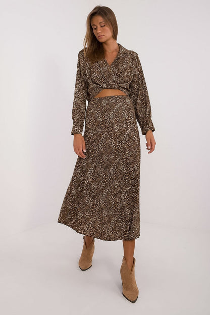  Spódnica Komplet Model DHJ-KMPL-19586-1.53 Dark Beige - Italy Moda 