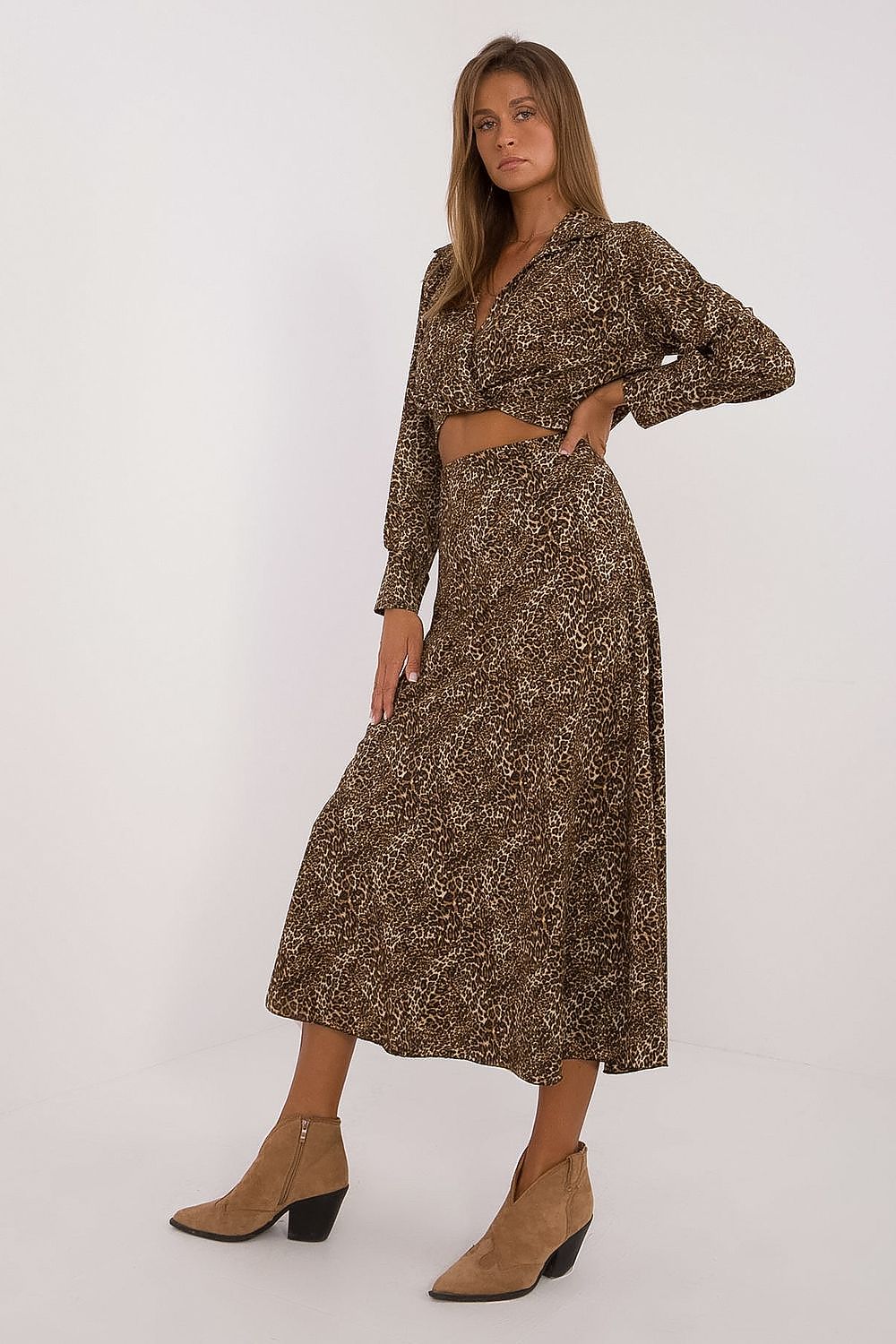  Spódnica Komplet Model DHJ-KMPL-19586-1.53 Dark Beige - Italy Moda 