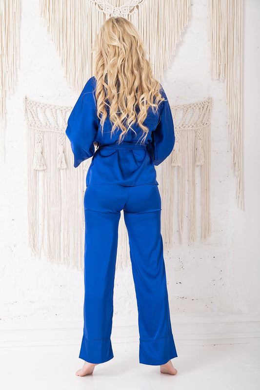  Piżama Komplet Model Perai satyna Blue - Kalimo 