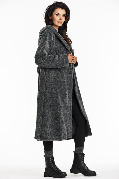   Płaszcz Damski Model A682 Grey - awama 