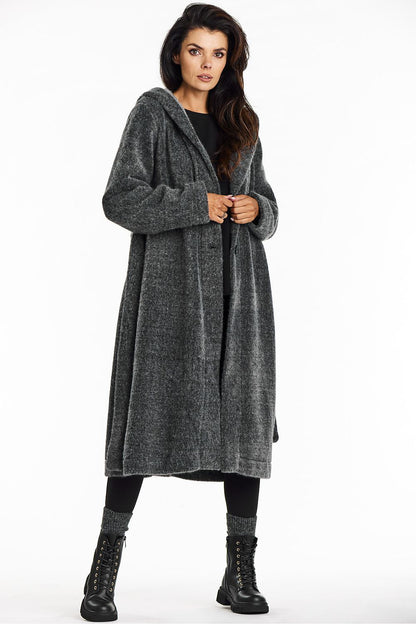   Płaszcz Damski Model A682 Grey - awama 