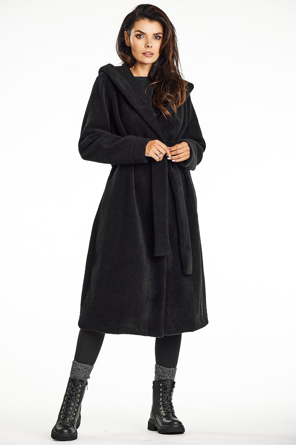   Płaszcz Damski Model A682 Black - awama 