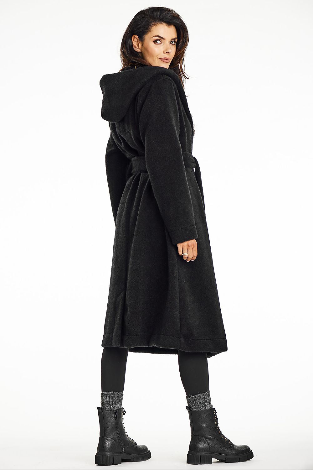   Płaszcz Damski Model A682 Black - awama 