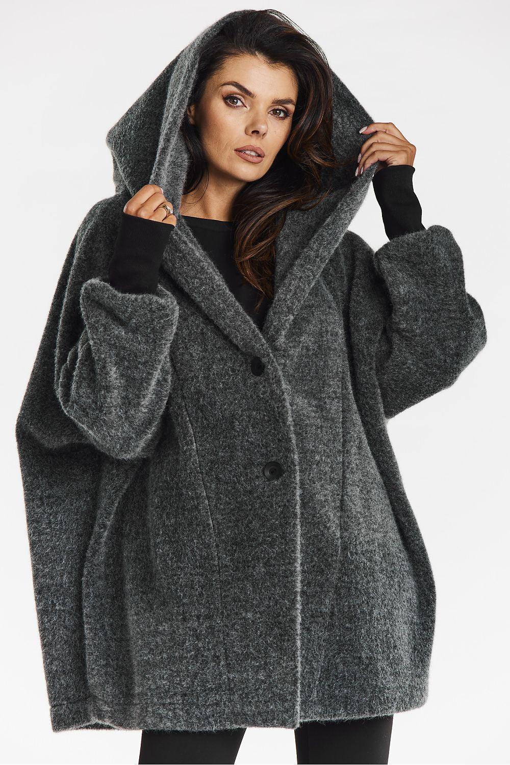   Płaszcz Damski Model A681 Grey - awama 