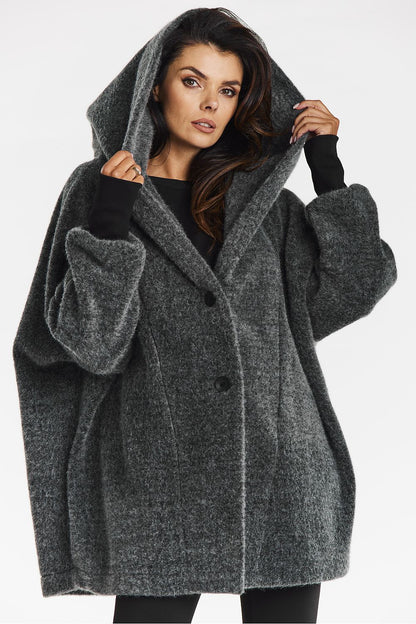   Płaszcz Damski Model A681 Grey - awama 