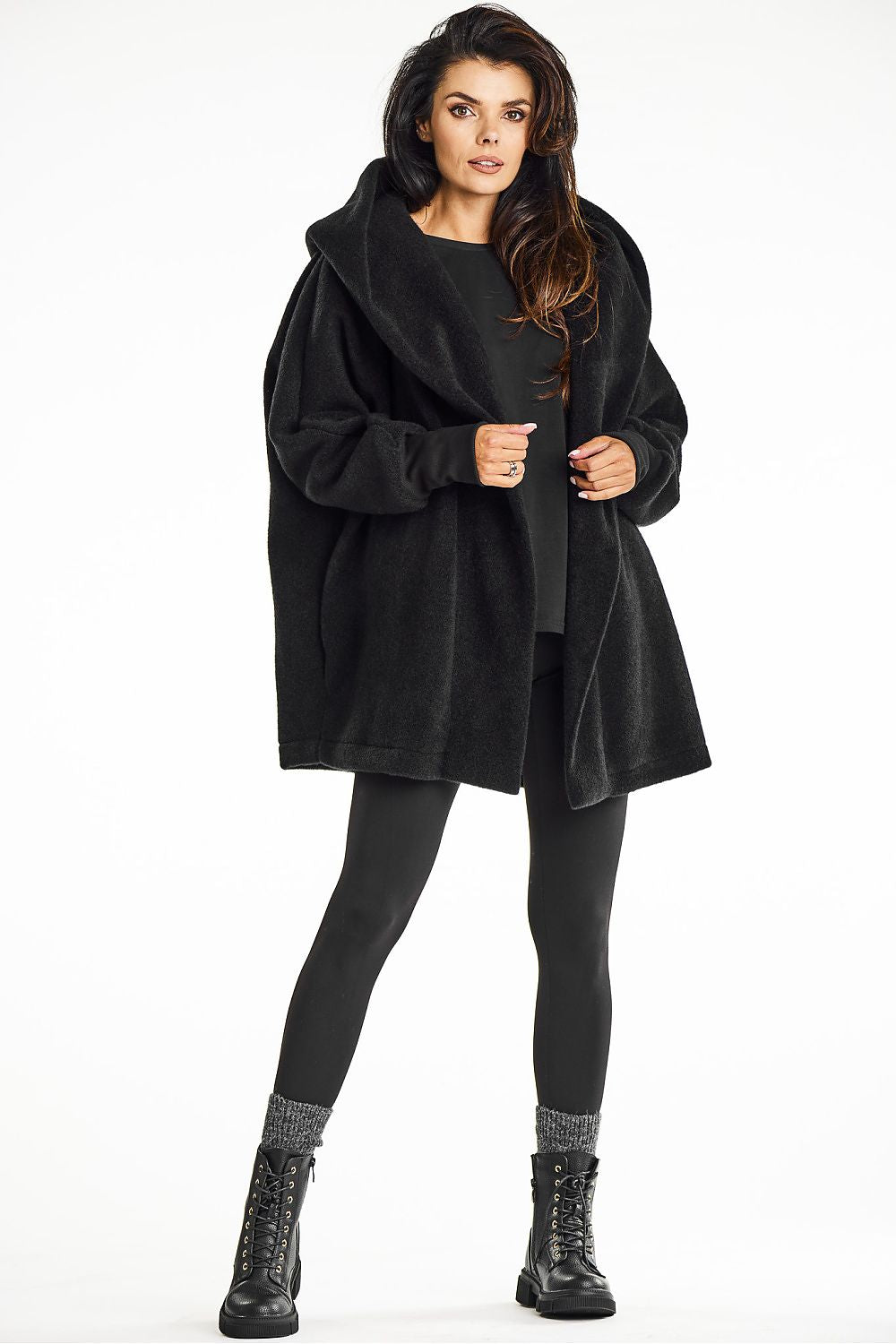   Płaszcz Damski Model A681 Black - awama 