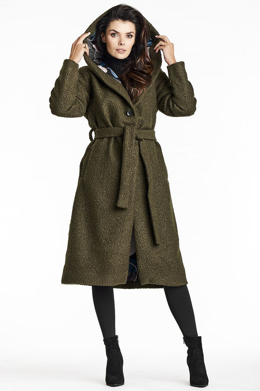   Płaszcz Damski Model A680 Khaki - awama 
