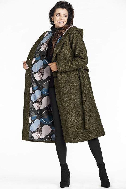   Płaszcz Damski Model A680 Khaki - awama 
