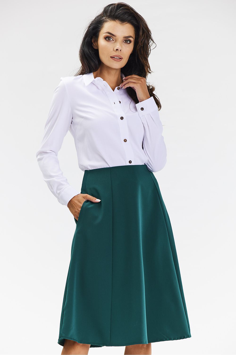  Spódnica Model A673 Bottle Green - awama 