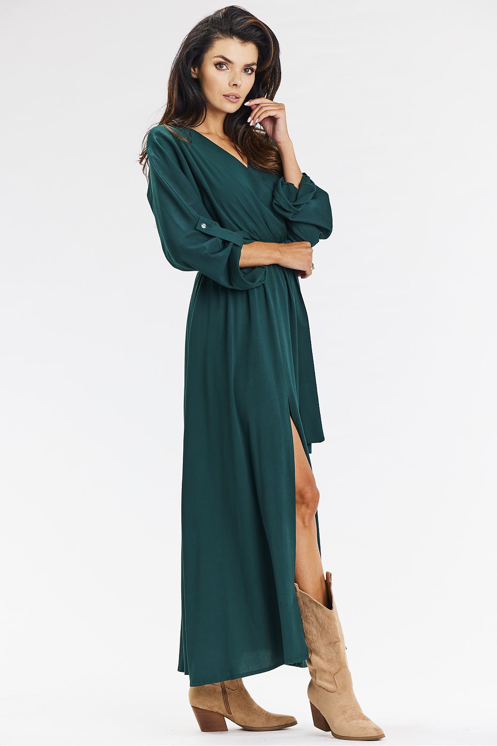  Sukienka Model A670 Bottle Green - awama 
