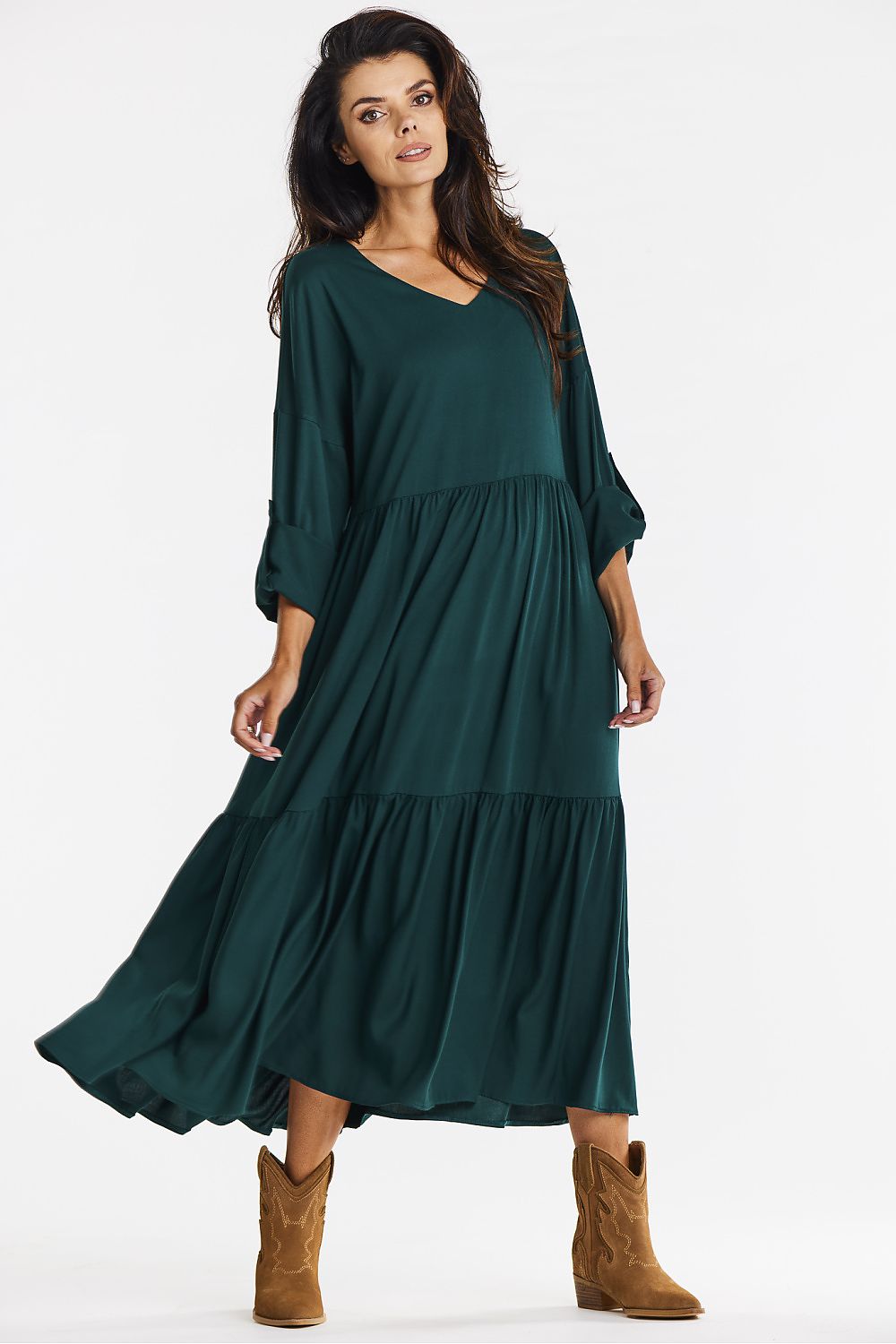  Sukienka Model A669 Bottle Green - awama 