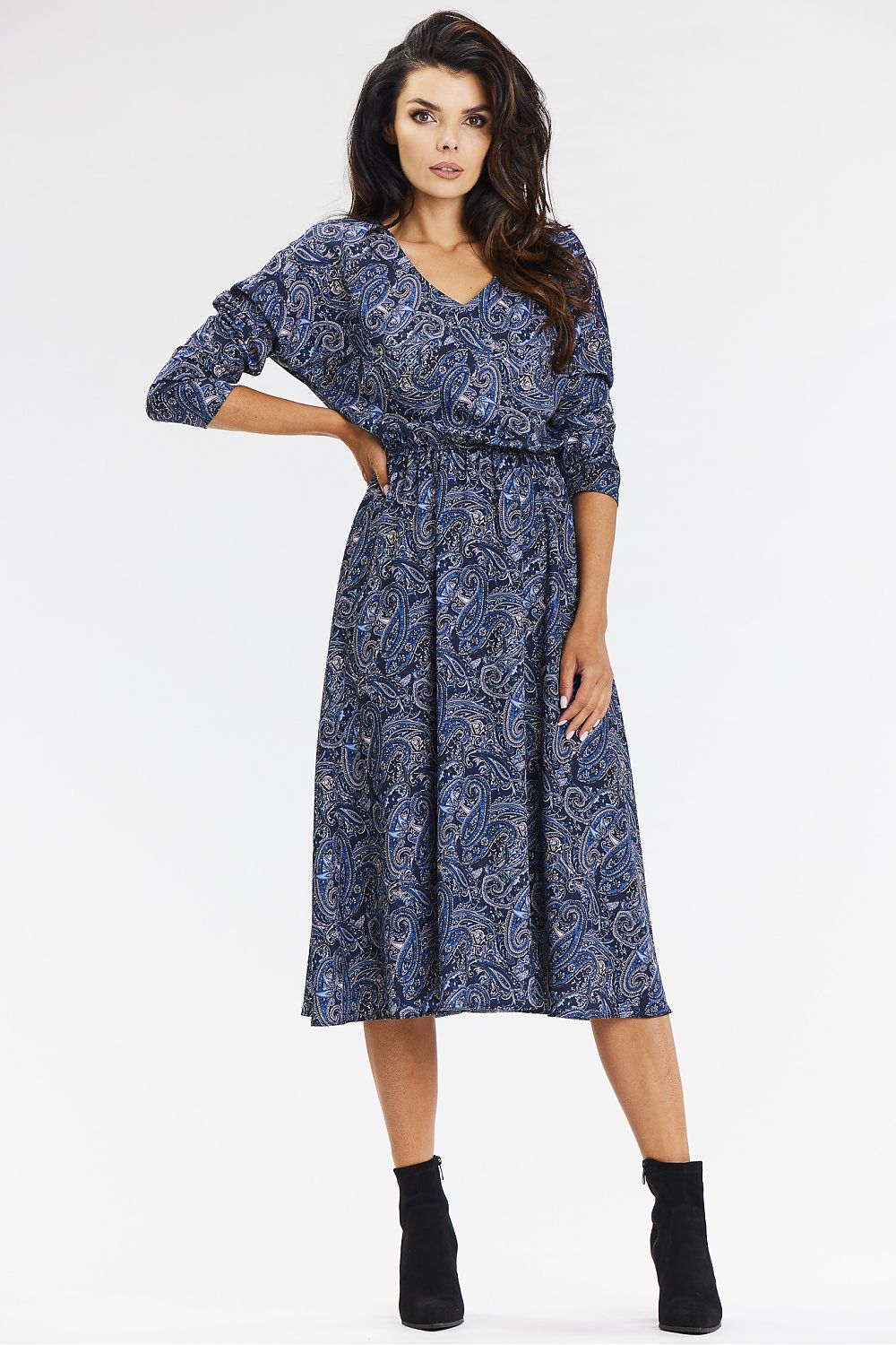  Sukienka Model A666 Navy Pattern - awama 