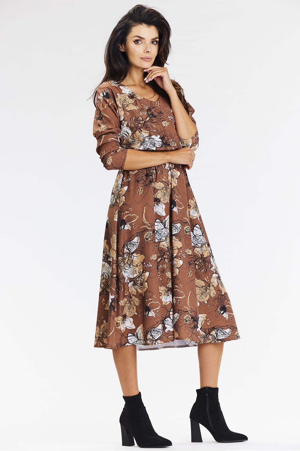  Sukienka Model A666 Brown Pattern - awama 