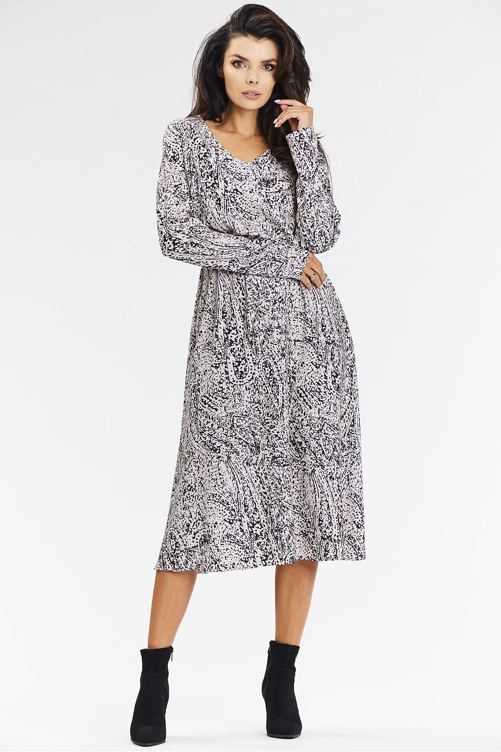  Sukienka Model A666 Black/White Pattern - awama 