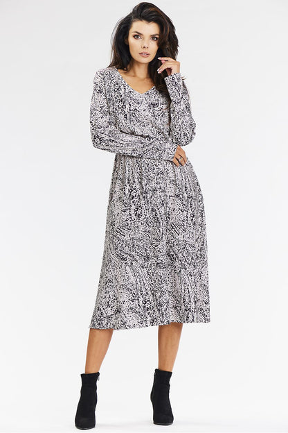  Sukienka Model A666 Black/White Pattern - awama 