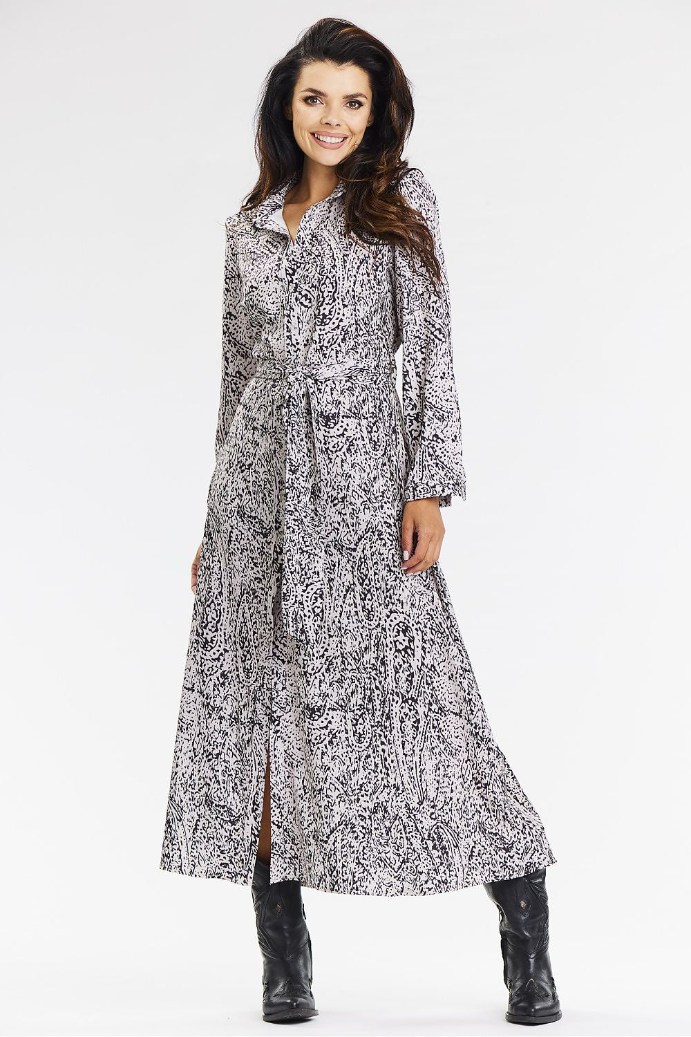  Sukienka Model A665 Black/White Pattern - awama 