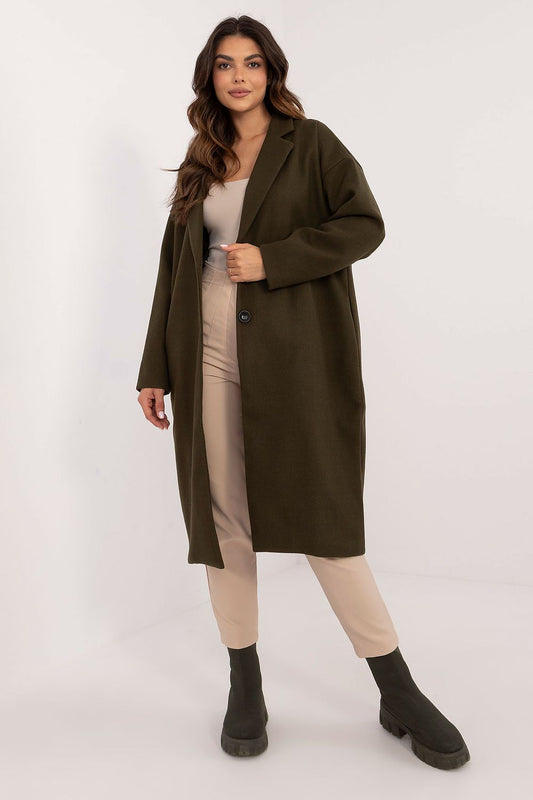   Płaszcz Damski Model TW-PL-BI-7298-2.14 Khaki - Och Bella 