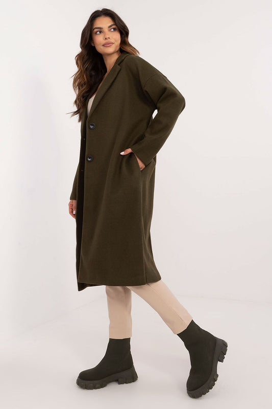   Płaszcz Damski Model TW-PL-BI-7298-2.14 Khaki - Och Bella 