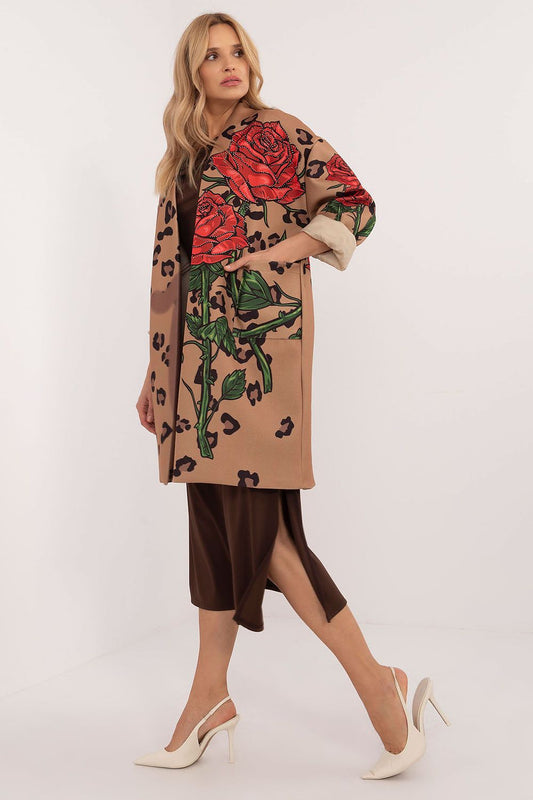   Płaszcz Damski Model DHJ-PL-19821.60P Camel - Italy Moda 