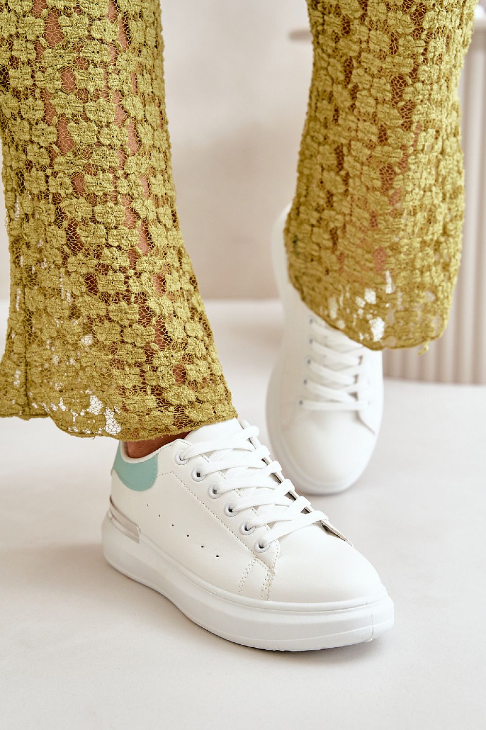   Trampki Model Nevelena JDJ-18 White/Green - Step in style 