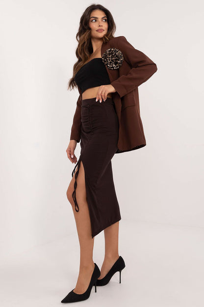 Spódnica Model MI-SD-20582-2.65 Dark Brown - Italy Moda 