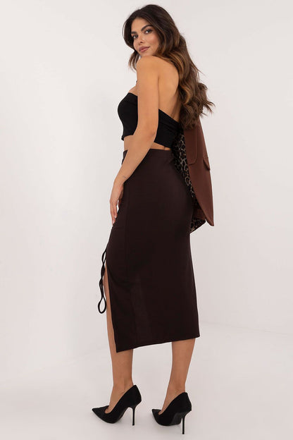  Spódnica Model MI-SD-20582-2.65 Dark Brown - Italy Moda 