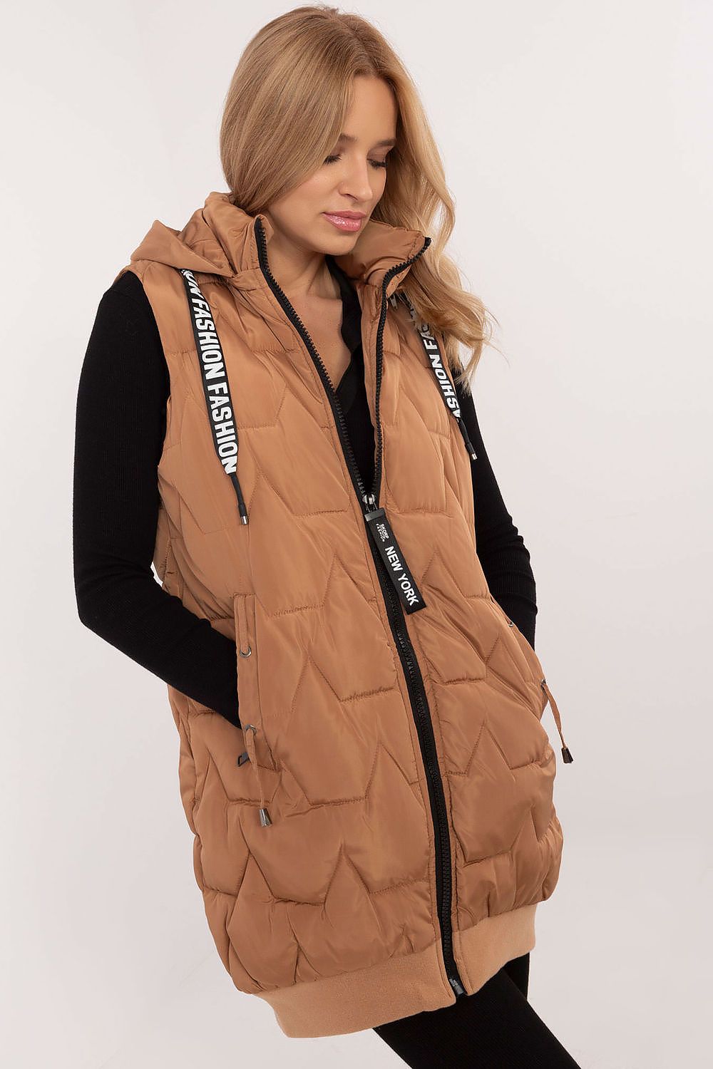   Kamizelka Model SK-KZ-HH-079.93P Light Brown - Factory Price 
