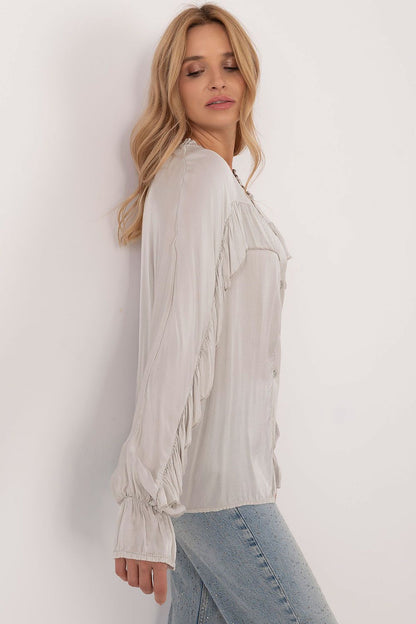  Koszula Damska Model TW-KS-BI-12022.16P Light Grey - Och Bella 