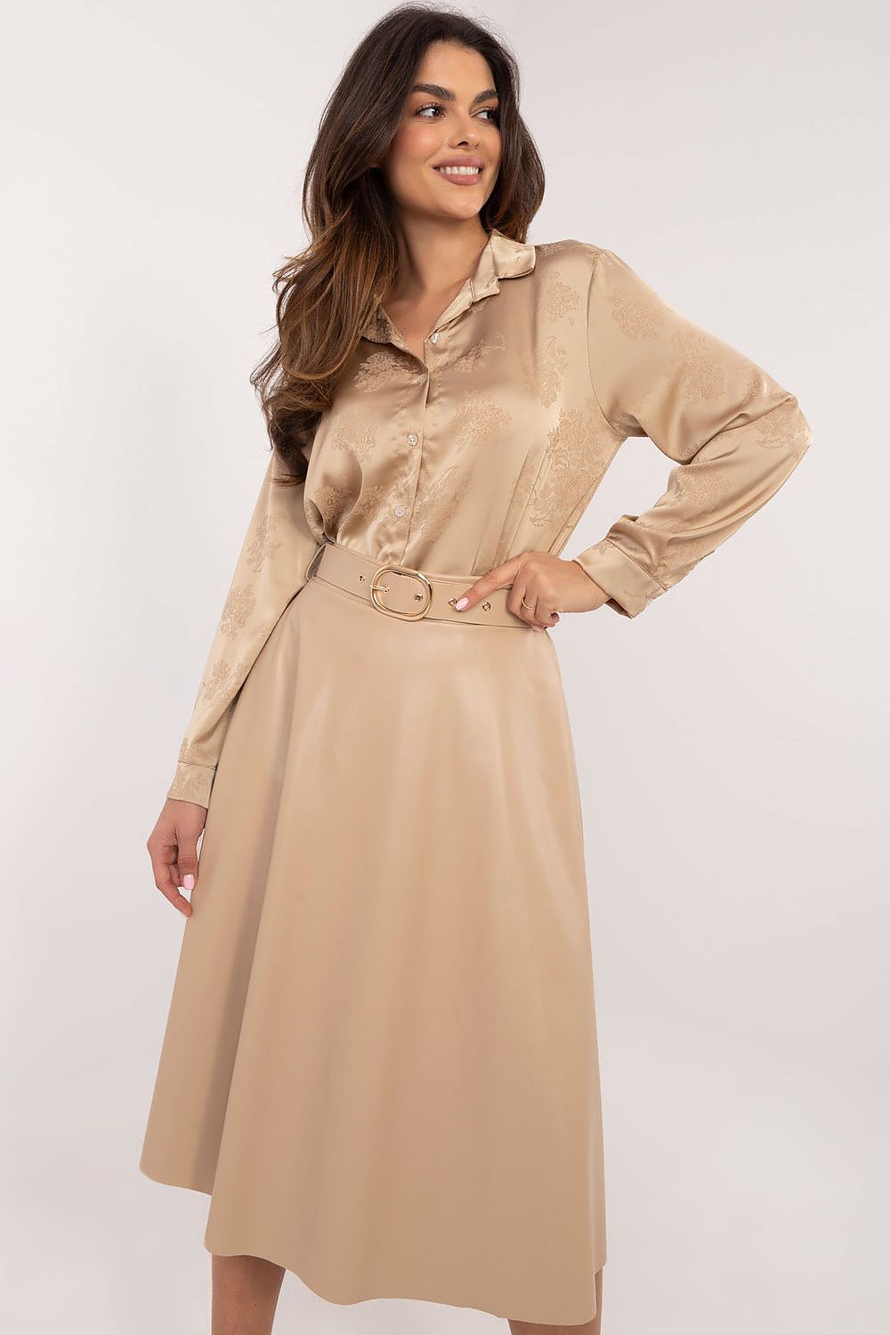  Spódnica Model DHJ-SD-A1997.76 Beige - Italy Moda 