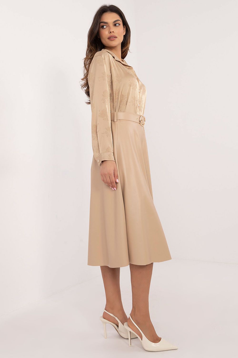  Spódnica Model DHJ-SD-A1997.76 Beige - Italy Moda 