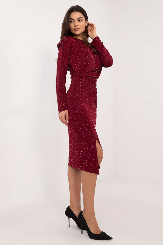  Sukienka Model DHJ-SK-18206.67 Bordo - Italy Moda 