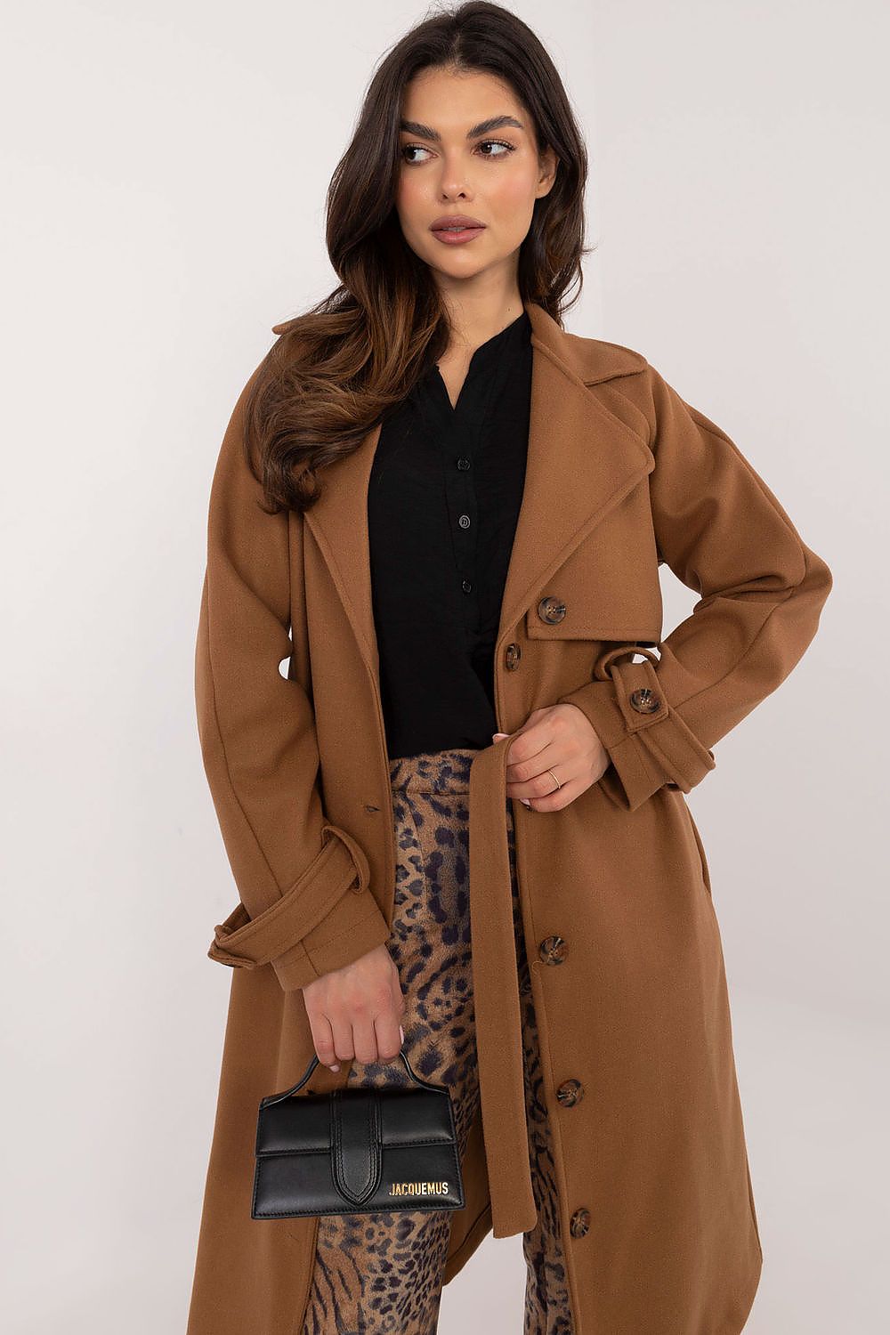   Płaszcz Damski Model TW-PL-BI-2209.71P Camel - Och Bella 