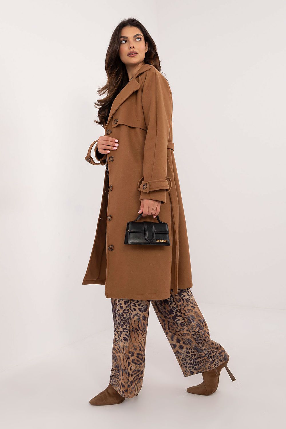   Płaszcz Damski Model TW-PL-BI-2209.71P Camel - Och Bella 