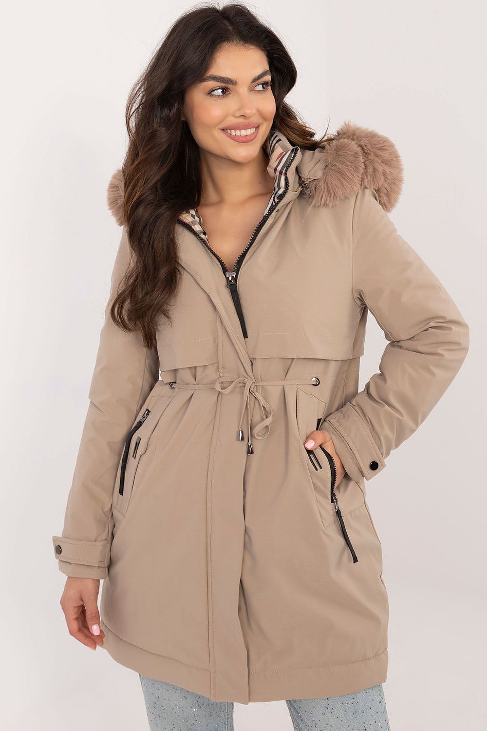   Kurtka Damska Model SK-KR-HH-2409.93 Beige - Factory Price 