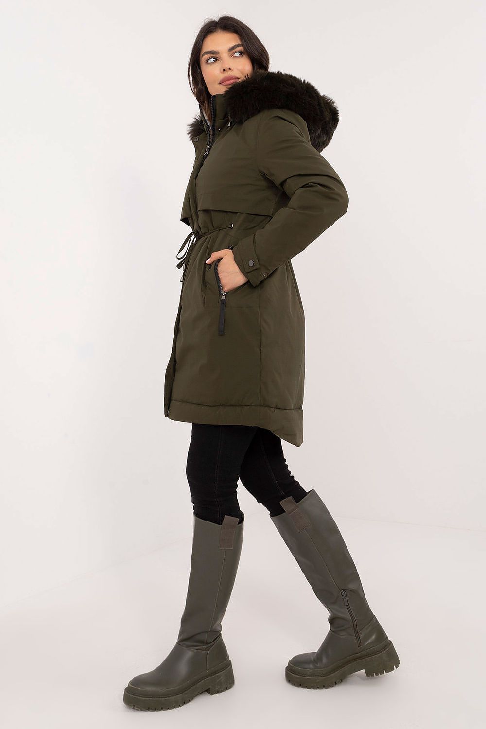   Kurtka Damska Model SK-KR-HH-2409.17X Khaki - Factory Price 