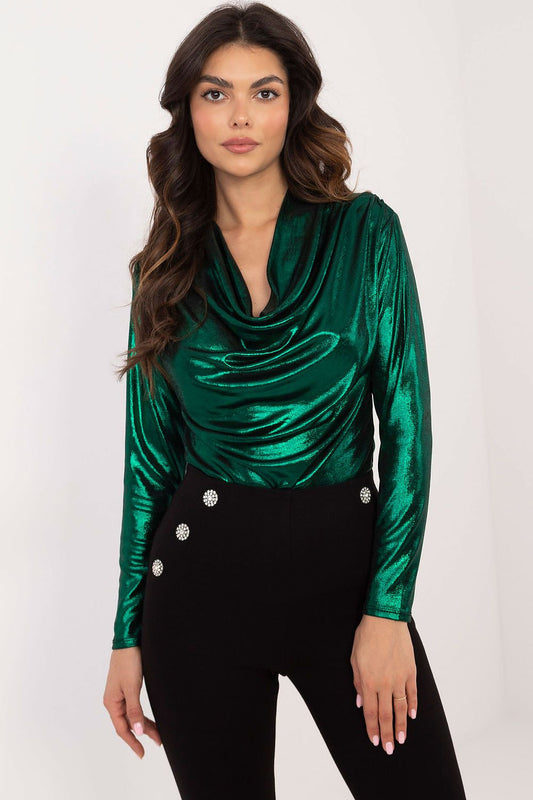   Bluzka Model DHJ-BZ-15268.30 Dark Green - Italy Moda 