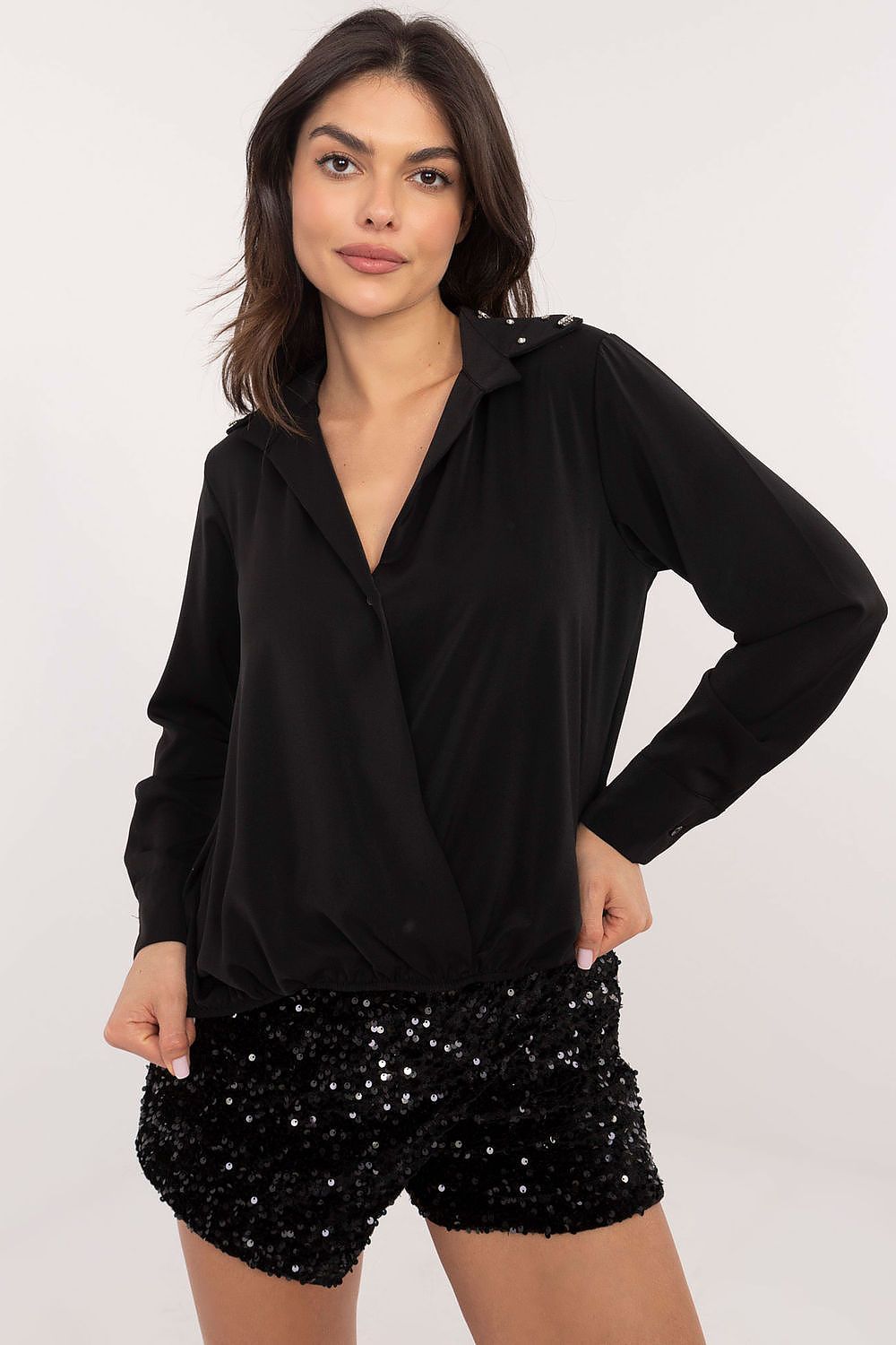   Koszula Damska Model DHJ-KS-15260.96 Black - Italy Moda 