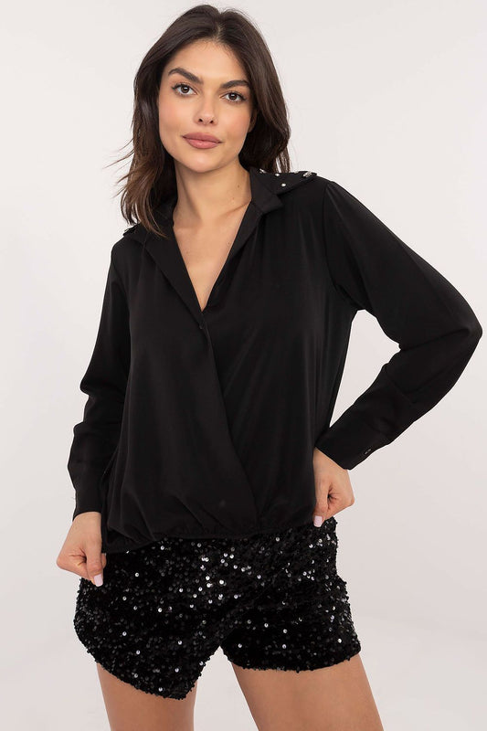   Koszula Damska Model DHJ-KS-15260.96 Black - Italy Moda 
