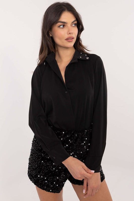   Koszula Damska Model DHJ-KS-15260.96 Black - Italy Moda 