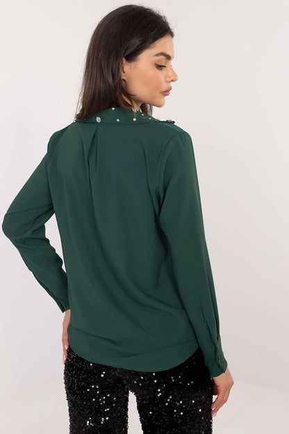   Koszula Damska Model DHJ-KS-15260.96 Dark Green - Italy Moda 