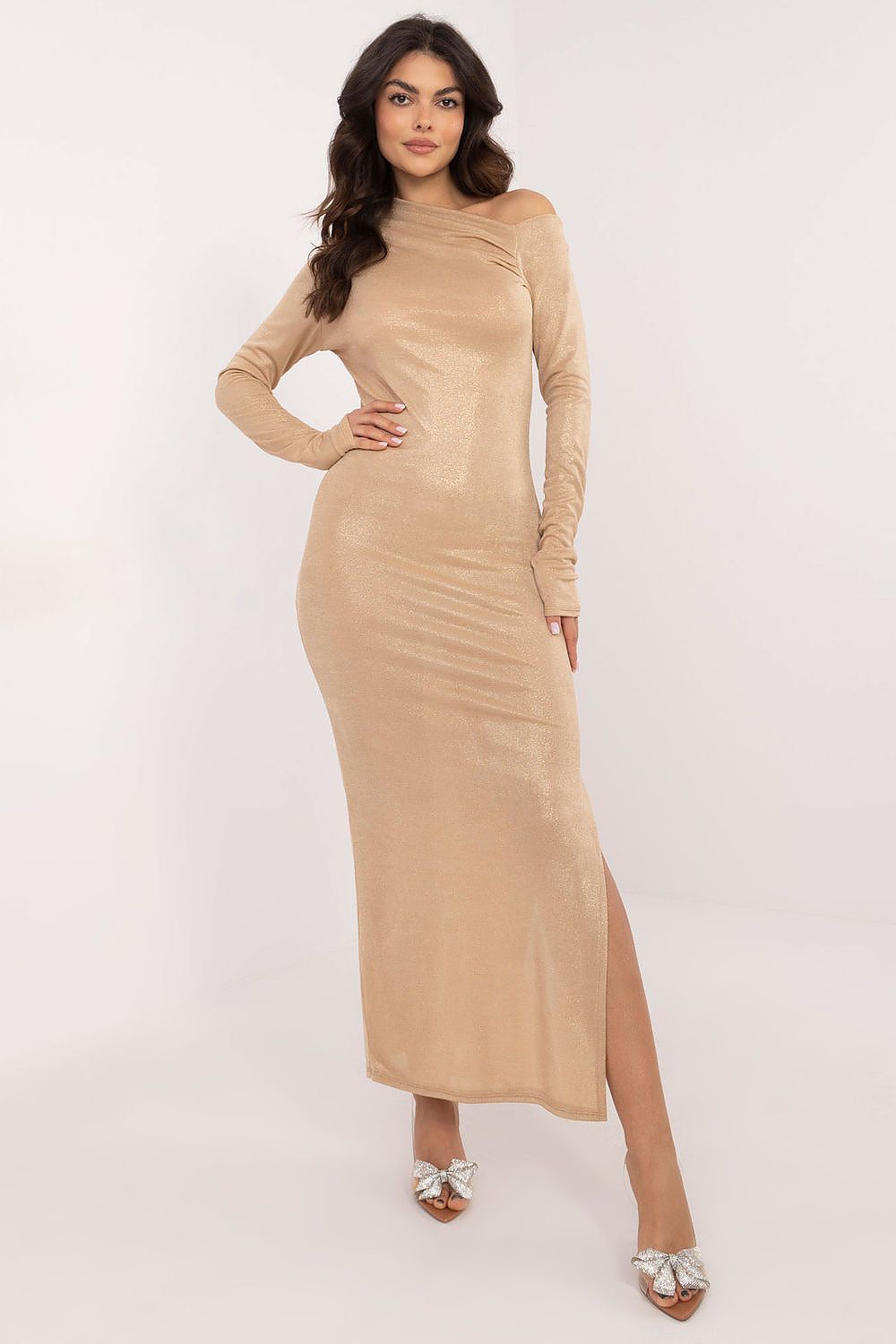  Sukienka Model DHJ-SK-20093.17 Camel - Italy Moda 