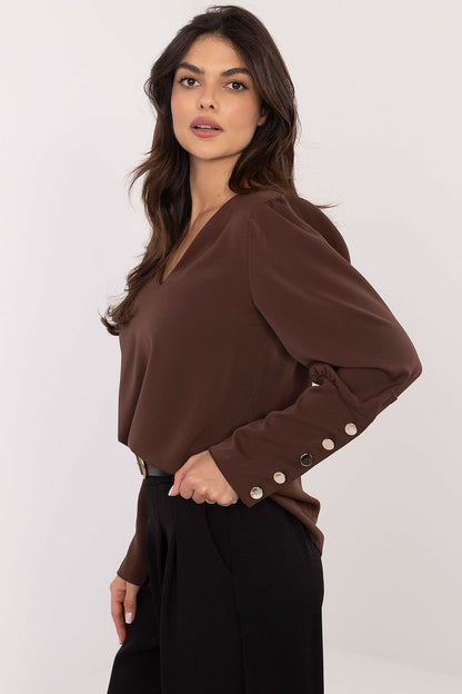   Bluzka Model MI-BZ-M721.38 Dark Brown - Italy Moda 