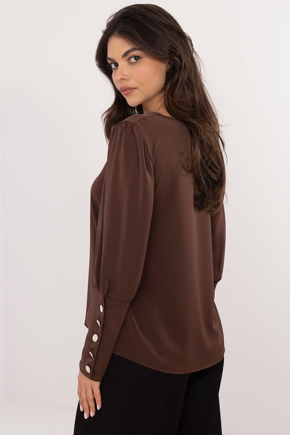   Bluzka Model MI-BZ-M721.38 Dark Brown - Italy Moda 
