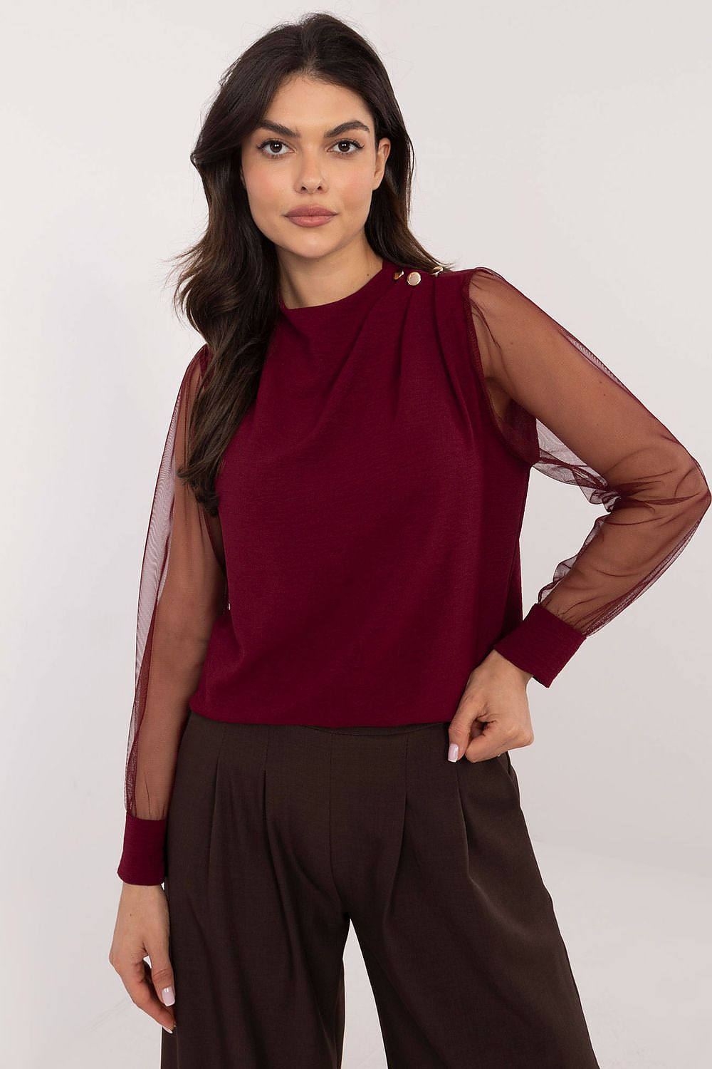   Bluzka Model MI-BZ-278519.03X Bordo - Italy Moda 