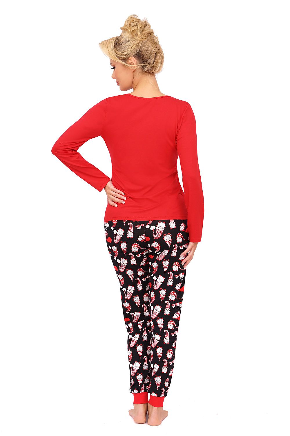  Piżama Damska Model Santi Long Red - Donna 