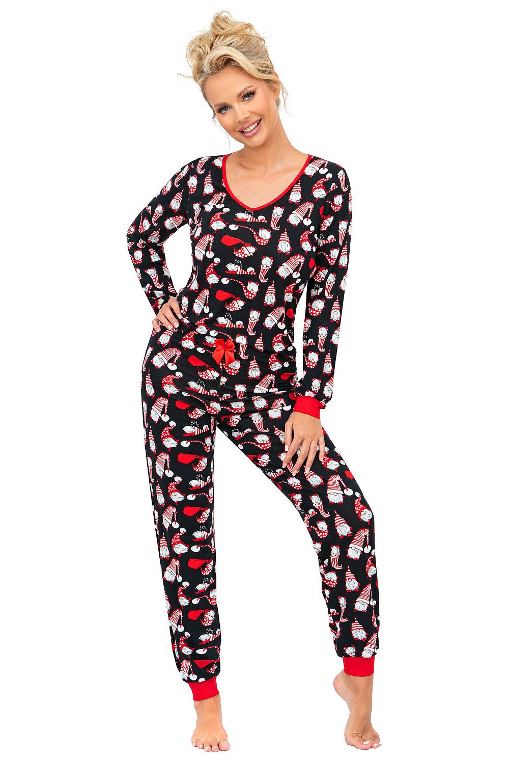  Piżama Damska Model Santi Long Black - Donna 