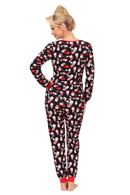  Piżama Damska Model Santi Long Black - Donna 