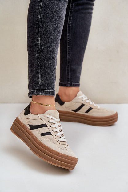   Buty Sportowe Model Zazoo N1176 Beige - Step in style 